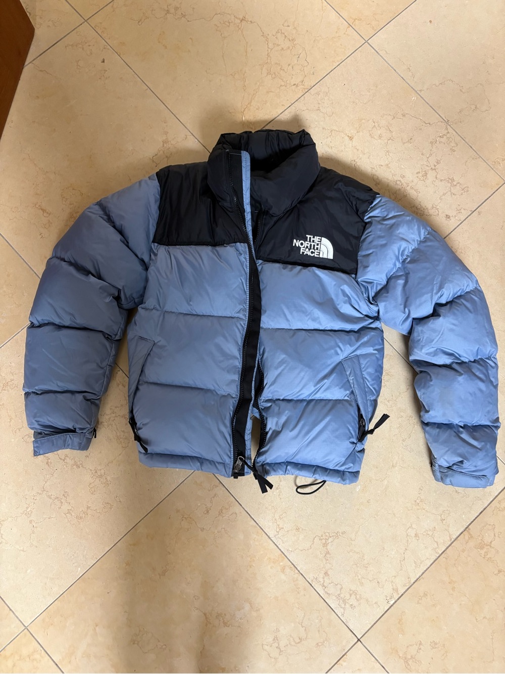 The North Face women’s Slate Blue and Black Puffer Jacket